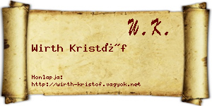 Wirth Kristóf névjegykártya