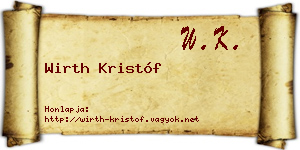 Wirth Kristóf névjegykártya