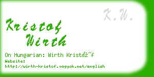 kristof wirth business card